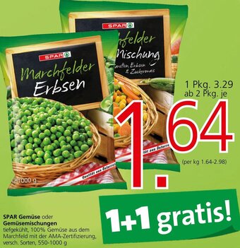 Spar SPAR Gemüse oder Gemüsemischungen 550-1000 g Angebot
