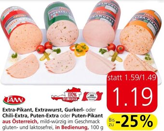Spar Extra-Pikant, Extrawurst, Gurkerl- oder Chili-Extra, Puten-Extra oder Puten-Pikant Angebot