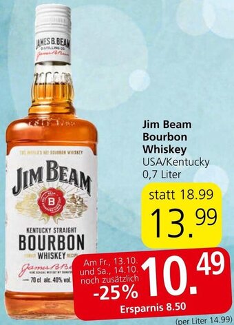 Spar Jim Beam Bourbon Whiskey USA/Kentucky 0,7 Liter Angebot