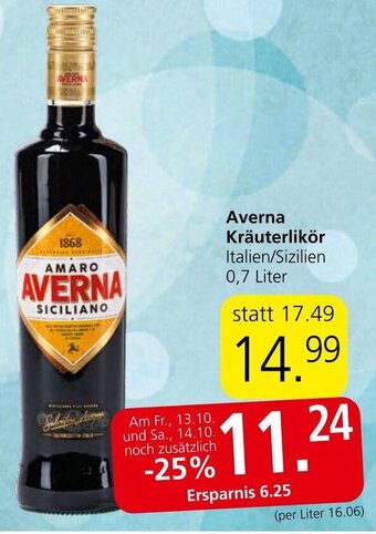 Spar Averna Kräuterlikör Italien/Sizilien 0,7 Liter Angebot