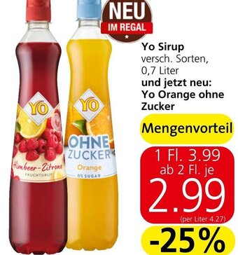 Spar Yo Sirup versch. Sorten, 0,7 Liter Angebot