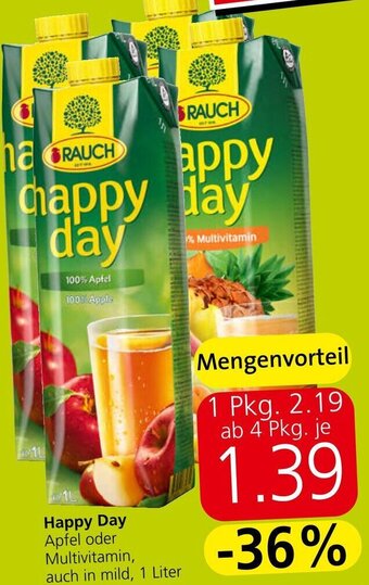 Spar Happy Day Apfel oder Multivitamin, auch in mild, 1 Liter Angebot