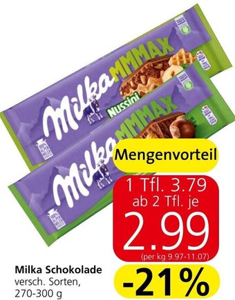 Spar Milka Schokolade versch. Sorten, 270-300 g Angebot