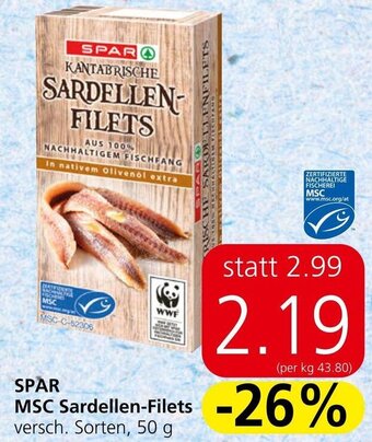 Spar SPAR MSC Sardellen-Filets versch. Sorten, 50 g Angebot