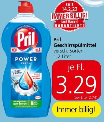 Spar Pril Geschirrspülmittel versch. Sorten, 1,2 Liter Angebot