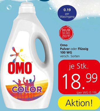 Spar Omo Pulver oder Flüssig 100 WG versch. Sorten Angebot