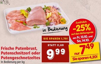 Interspar Frische Putenbrust, Putenschnitzerl oder Putengeschnetzeltes Angebot