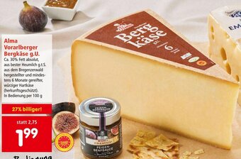 Interspar Alma Vorarlberger Bergkäse g.U. Angebot