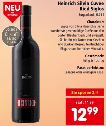 Interspar Heinrich Silvia Cuvée Ried Siglos Burgenland | 0,75 L Angebot