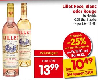 Interspar Lillet Rosé, Blanc oder Rouge 0,7-Liter-Flasche Angebot