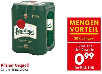 Interspar Pilsner Urquell 0,5-Liter-EINWEG-Dose Angebot