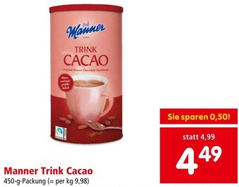 Interspar Manner Trink Cacao 450-g-Packung Angebot