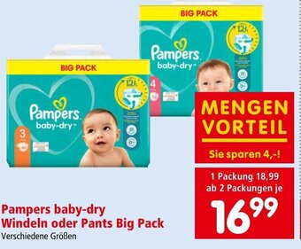 Interspar Pampers baby-dry Windeln oder Pants Big Pack Angebot