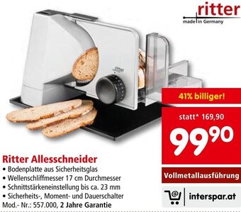 Interspar Ritter Allesschneider Vollmetallausführung Angebot
