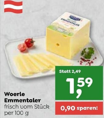 ADEG Woerle Emmentaler frisch vom Stück per 100 g Angebot
