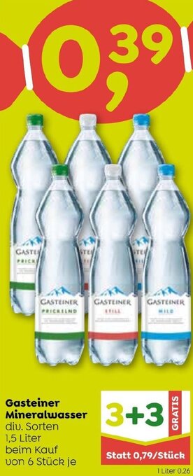ADEG Gasteiner Mineralwasser div. Sorten 1,5 Liter Angebot