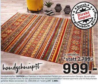 Möbel Ludwig Handgeknüpfter TEPPICH ca. 150x200 cm Angebot