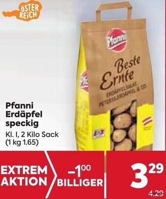 Billa Pfanni Erdäpfel speckig Kl. I, 2 Kilo Sack Angebot