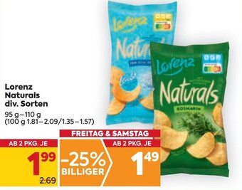Billa Lorenz Naturals div. Sorten 95 g- 110 g Angebot