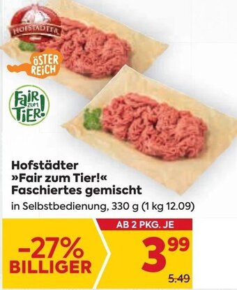 Billa Hofstädter >>Fair zum Tier!<< Faschiertes gemischt in Selbstbedienung, 330 g Angebot