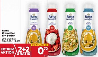 Billa Rama Cremefine div. Sorten 200 g/ 250 ml Angebot