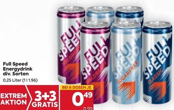 Billa Full Speed Energydrink div. Sorten 0,25 Liter Angebot