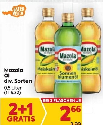 Billa Mazola öl div. Sorten 0,5 Liter Angebot