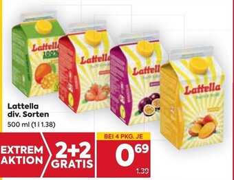Billa Lattella div. Sorten 500 ml Angebot