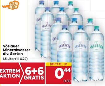 Billa Vöslauer Mineralwasser div. Sorten 1,5 Liter Angebot