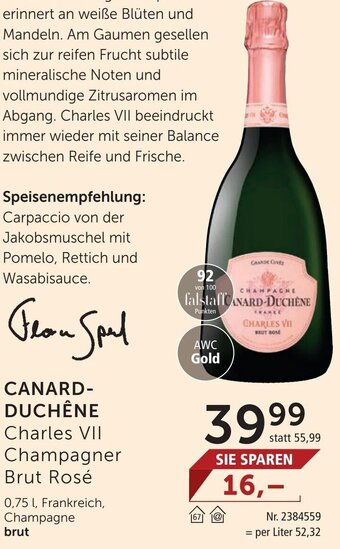 Interspar CANARD-DUCHÊNE Charles VII Champagner Brut Rosé Angebot