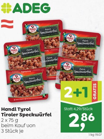 ADEG Handl Tyrol Tiroler Speckwürfel 2 x 75 g Angebot