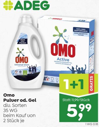 ADEG Omo Pulver od. Gel 35 WG Angebot