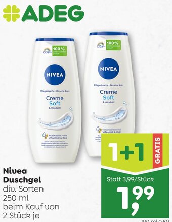 ADEG Nivea Duschgel div. Sorten 250 ml Angebot