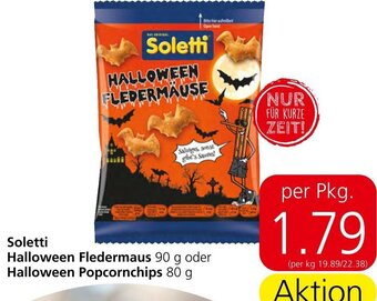 Eurospar Soletti Halloween Fledermaus 90 g oder Halloween Popcornchips 80 g Angebot