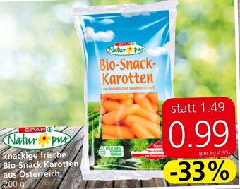 Eurospar knackige frische Bio-Snack Karotten aus Österreich, 200 g Angebot