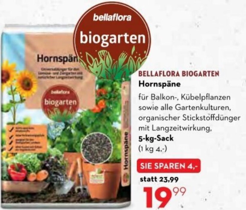 BELLAFLORA BIOGARTEN Hornspäne Angebot bei Bellaflora