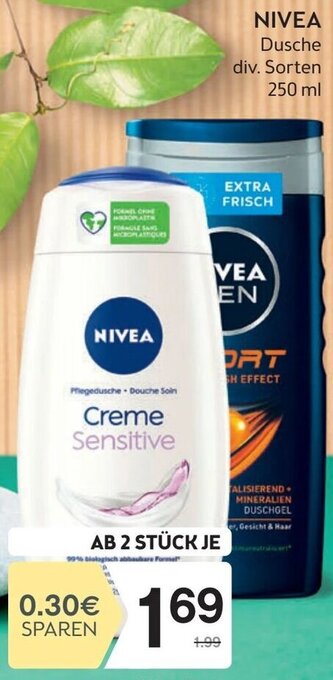 Bipa NIVEA Dusche div. Sorten 250 ml Angebot