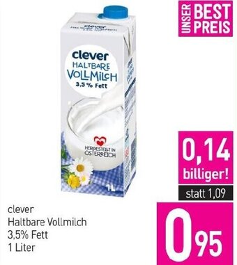 Sutterlüty clever HALTBARE VOLLMILCH 3.5% Fett 1 Liter Angebot