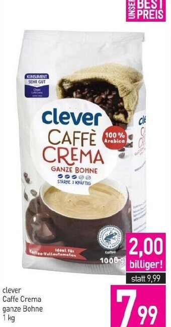 Sutterlüty clever Caffe Crema ganze Bohne 1 kg Angebot