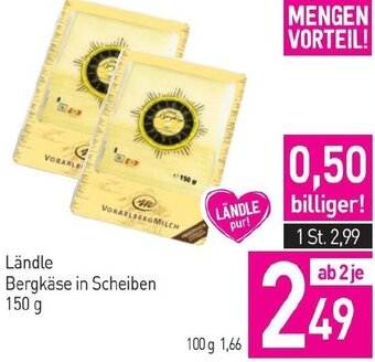 Sutterlüty Ländle Bergkäse in Scheiben 150 g Angebot