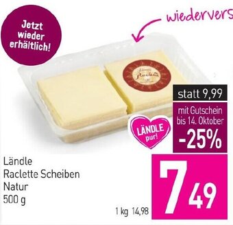 Sutterlüty Ländle Raclette Scheiben 500 g Angebot