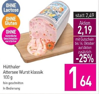 Sutterlüty Hütthaler Attersee Wurst klassik 100 g Angebot