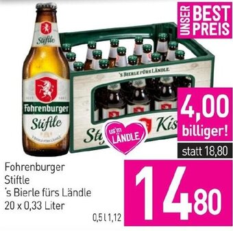 Sutterlüty Fohrenburger Stiftle 's Bierle fürs Ländle 20 x 0,33 Liter Angebot