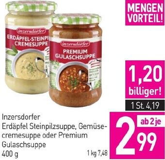 Sutterlüty Inzersdorfer Erdäpfel Steinpilzsuppe, Gemüse- cremesuppe oder Premium Gulaschsuppe 400 g Angebot