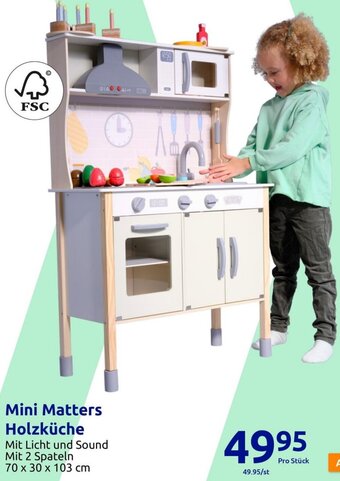 Action Mini Matters Holzküche 70 x 30 x 103 cm Angebot