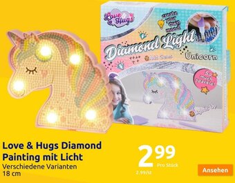 Action Love & Hugs Diamond Painting mit Licht 18 cm Angebot