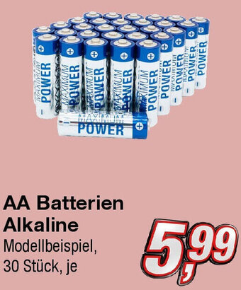 KiK AA Batterien Alkaline Modellbeispiel, 30 Stück Angebot