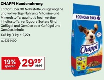Lagerhaus CHAPPI Hundenahrung 13,5 kg Angebot