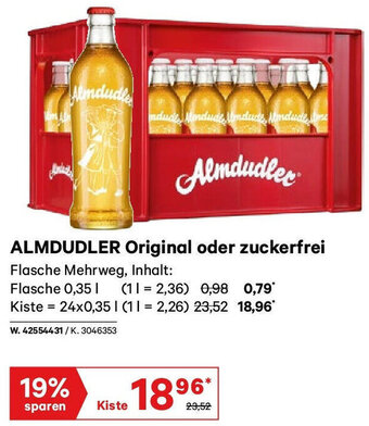 Lagerhaus ALMDUDLER Original oder zuckerfrei Angebot