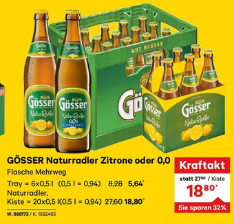 Lagerhaus GÖSSER Naturradler Zitrone oder 0,0 Angebot